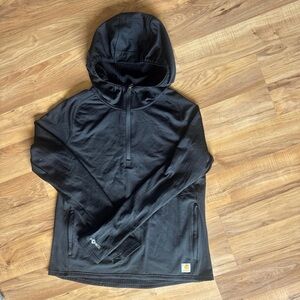 Black Hooded Pullover with Logo